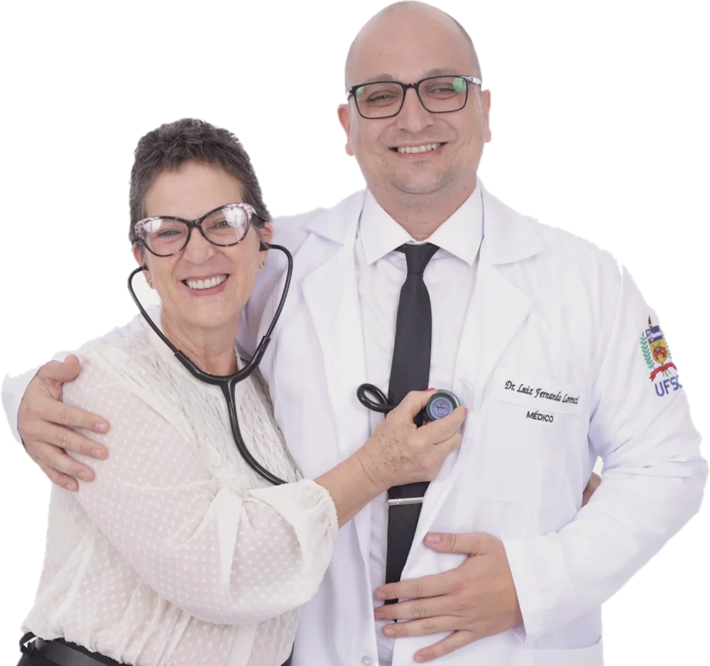 Dr. Luiz Fernando Lorenci e sua mãe — CRMSC-41096